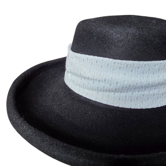 The Limited Bollman Wool Black Fedora Wide Brim Hat MJ Style - Picture 5 of 10